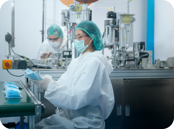 Clinical research team working in a laboratory